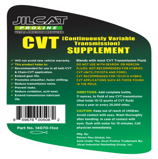 CVT Transmission Supplement Jilcat Proline back